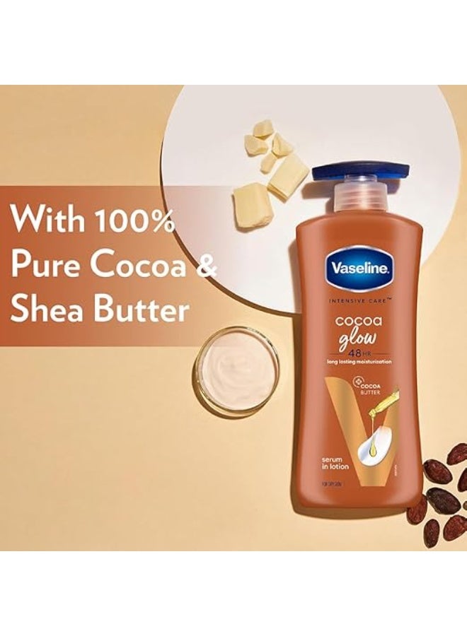 Vaseline Cocoa Glow Serum In Lotion, 400 ml | 100% Pure Cocoa & Shea Butter for Glowing & Soft Skin - Image 2